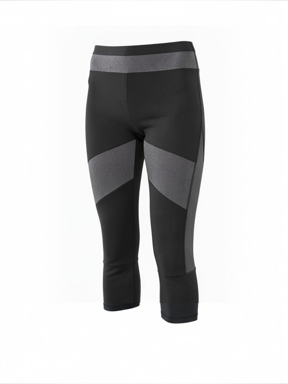 Kyodan Crop Black and Gray Leggings Zip Pocket
